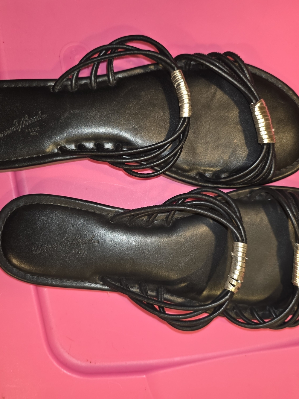 Universal Thread Black Multi-Strap Slide Sandals - Women's